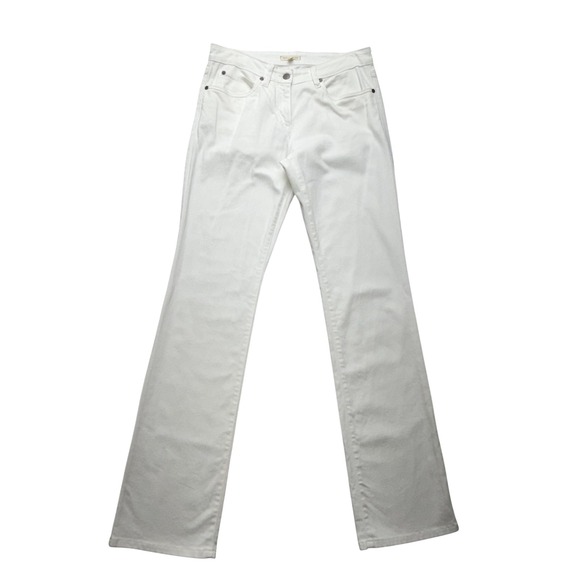 Eileen Fisher Jeans Womens XS White Denim Straight Leg 5 Pocket Twill Classic - Picture 1 of 13